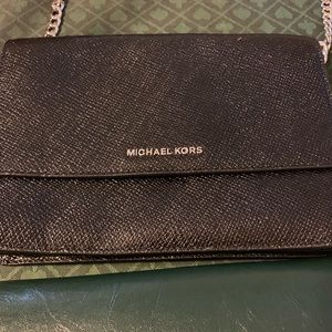 Michael kors black crossbody leather